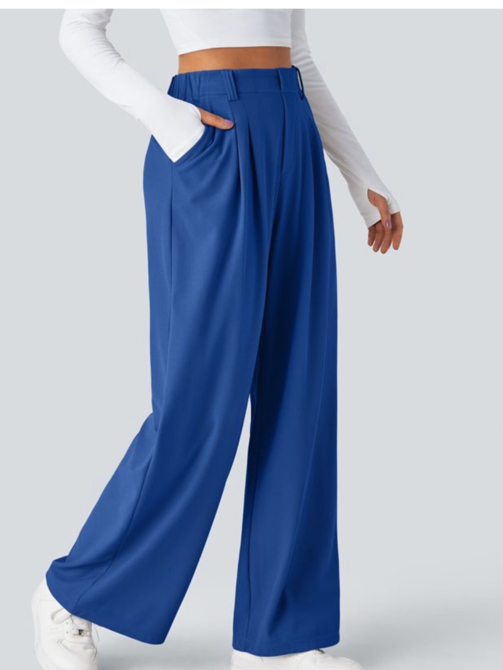 2 PAIR Halara Flex High Waist Wide-Leg Waffle Work Pants, size medium tall